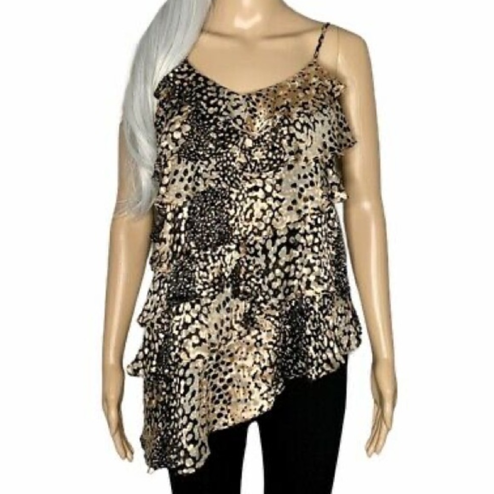 Rachel Zoe Animal Print Layered Asymmetrical Top - 10